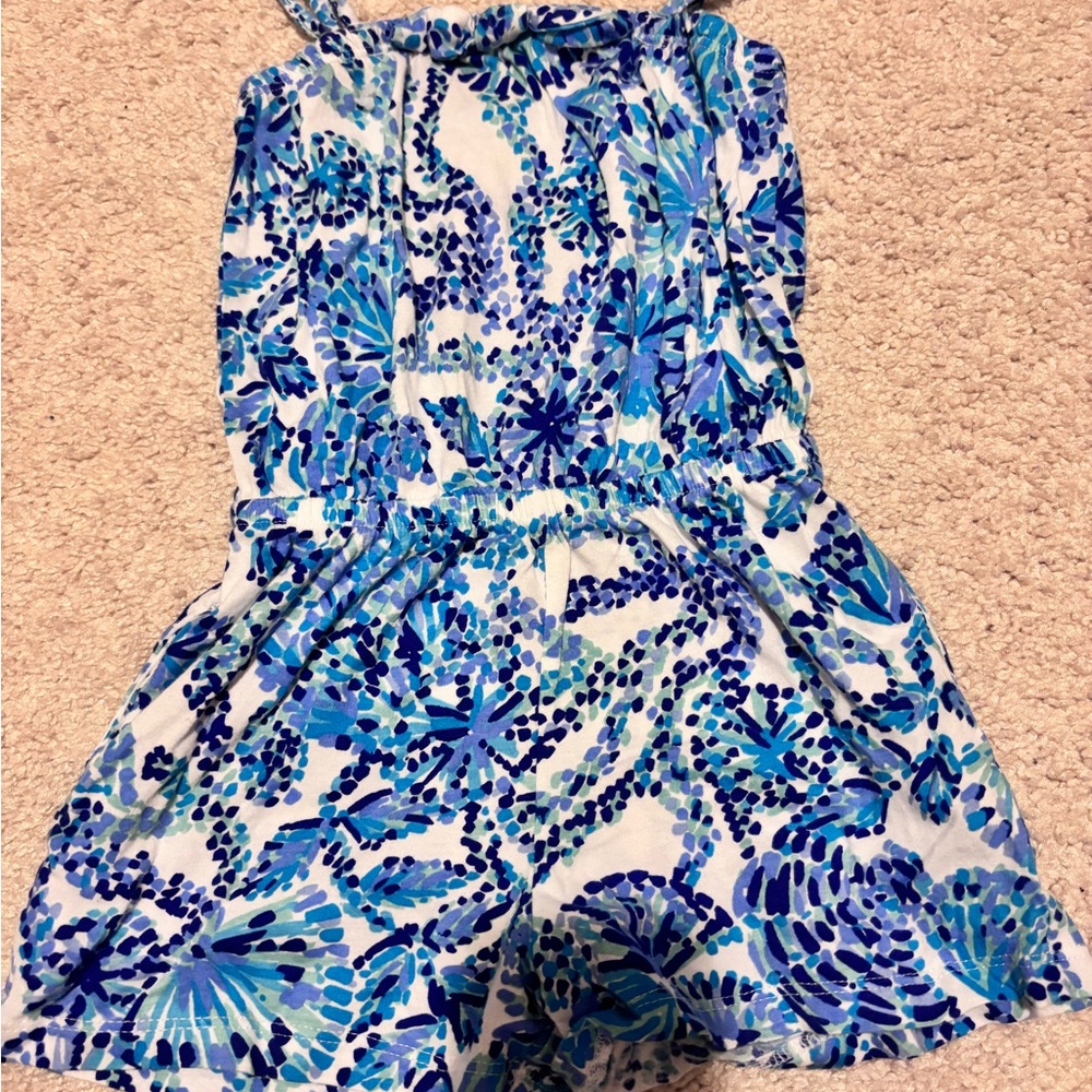Blue Floral Kids Romper